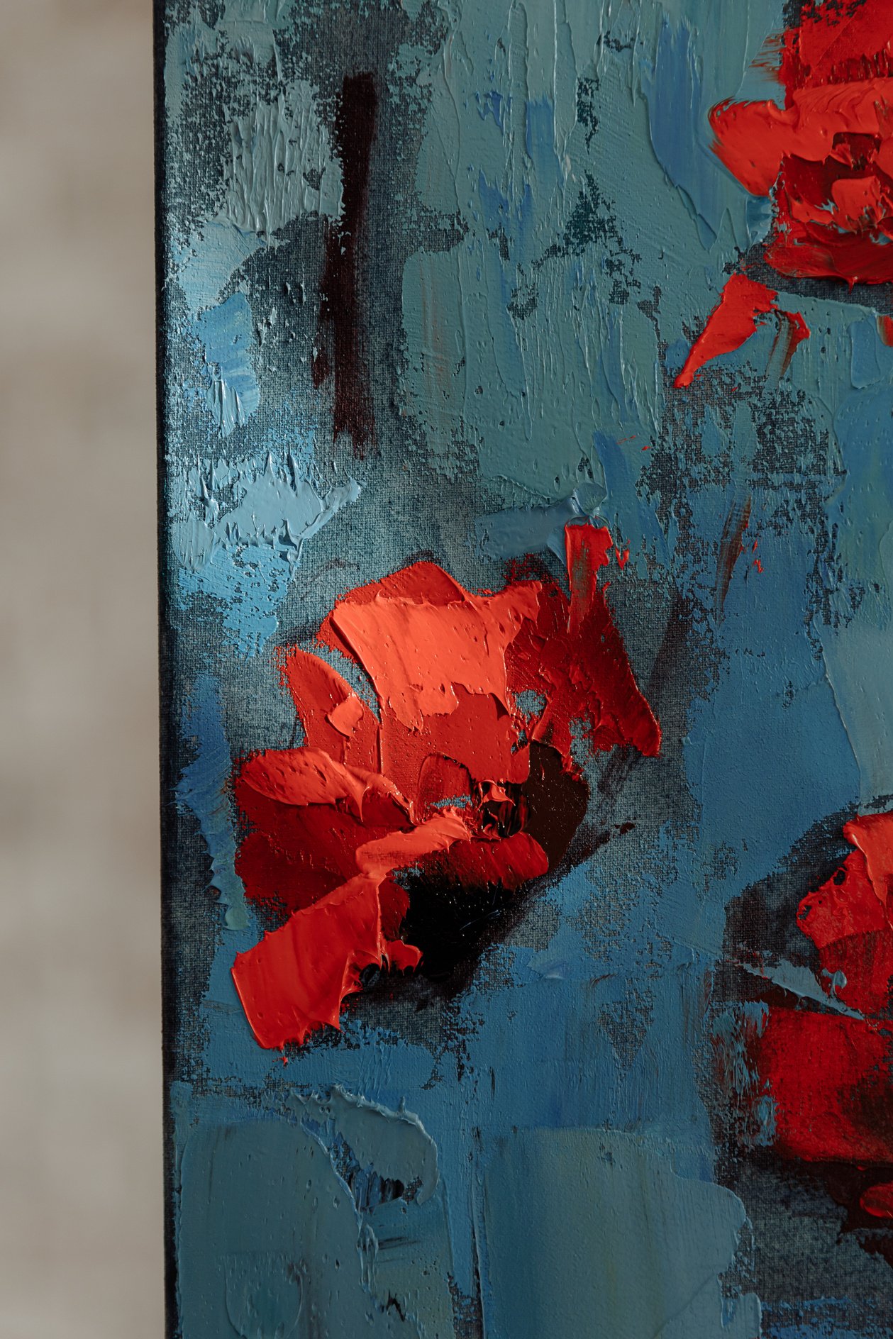 Close-Up Shot of an Oil Painting